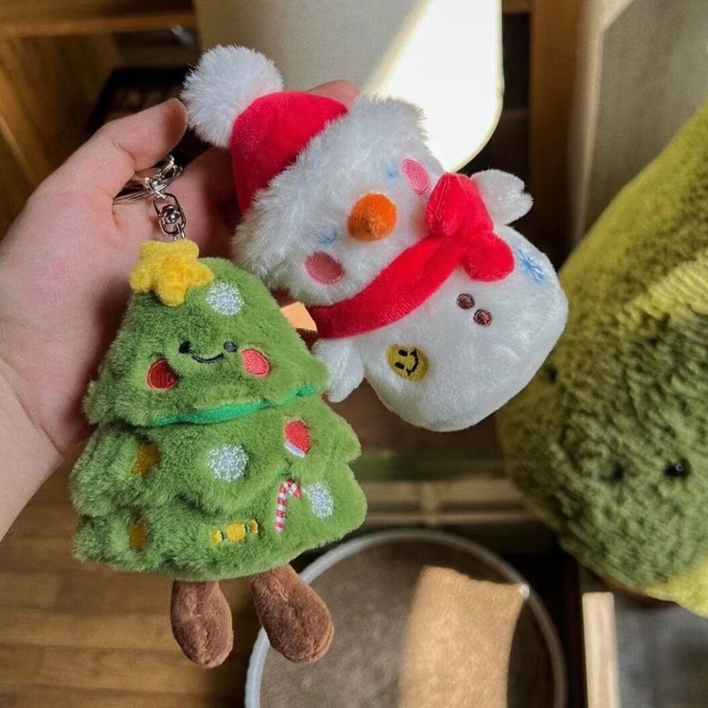 Christmas Tree Doll Snowman, Christmas Plush Keychain Bag Decoration Gift