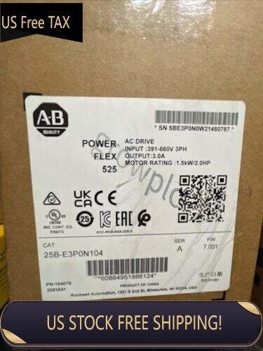 AB 25B-E3P0N104 PowerFlex 525 AC Drive 1.5kW 2.0Hp New Sealed SER A.
