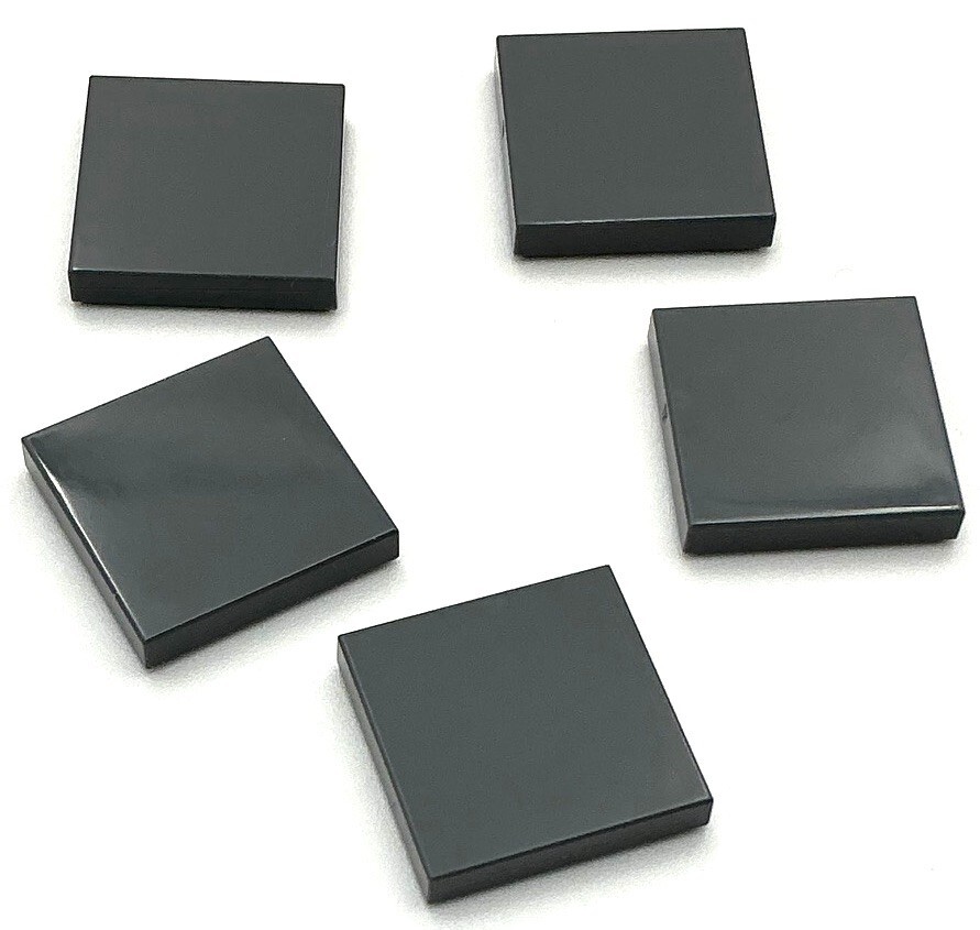 Lego 5 New Dark Bluish Gray Tiles Flat Smooth 2 x 2 Parts