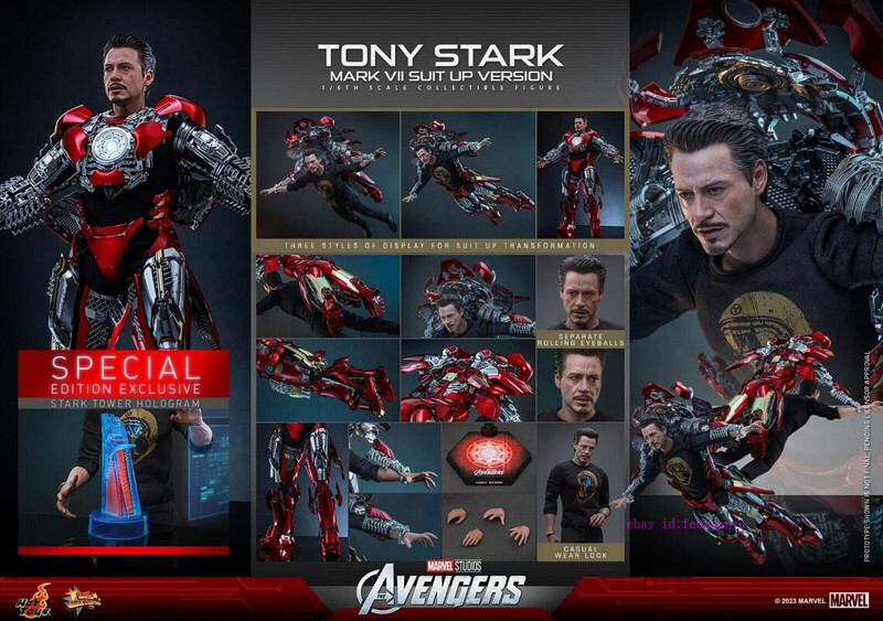 Hot Toys 1/6 MMS718B Tony Stark (Mark 7 Suit Up Version) Special Edition Action