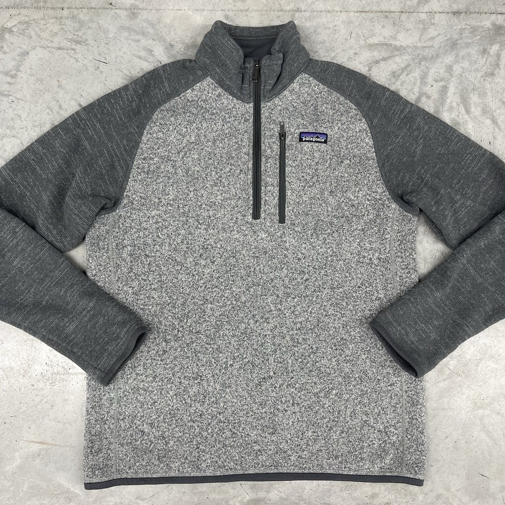 Patagonia Men's Medium Gray Better Sweater Quarter Zip Fleece Jacket