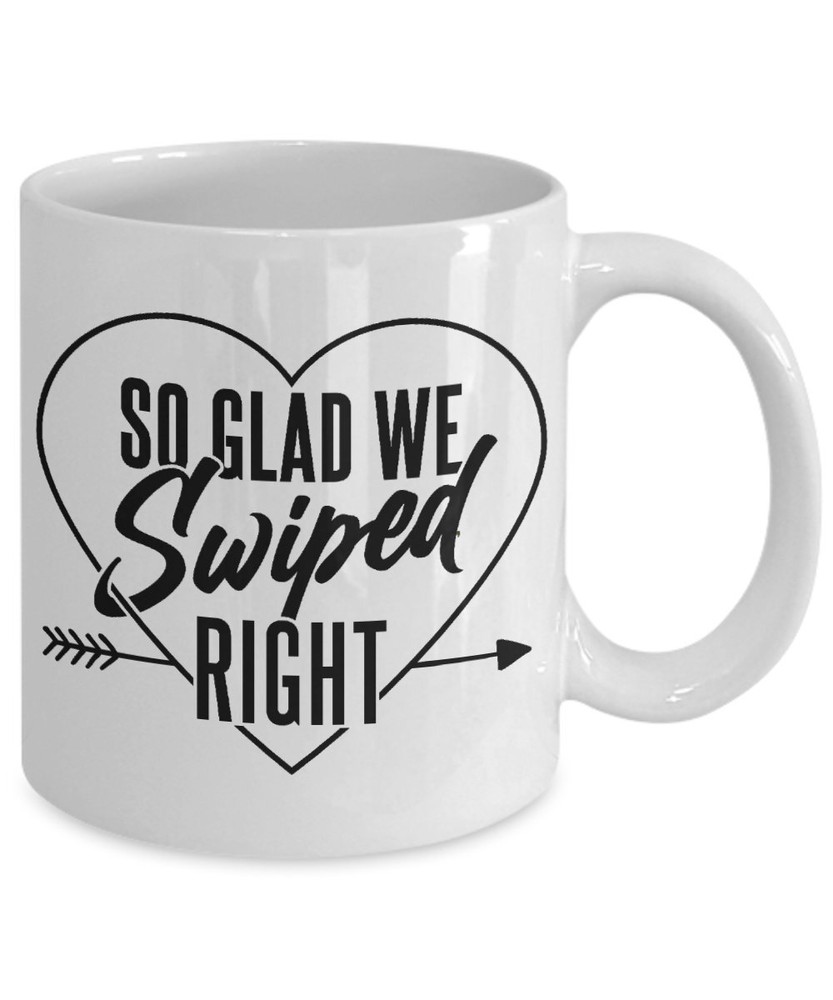 Tinder Valentine's Day Valentine's Day Gift For Him So Glad We Swiped Right Mug