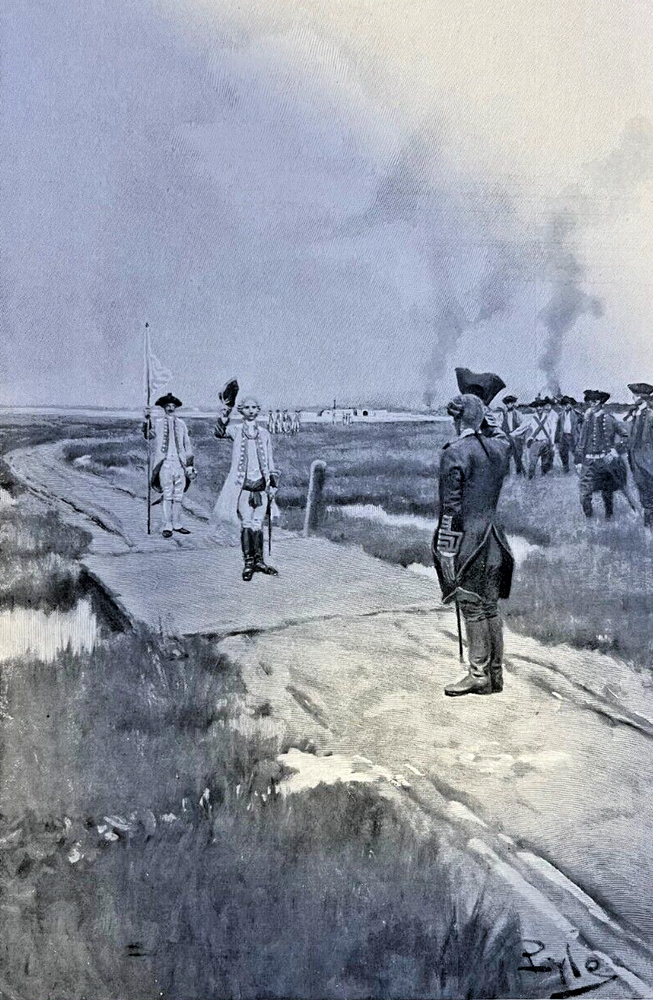 1901 Vintage magazine Illustration Capitulation of Louisbourg