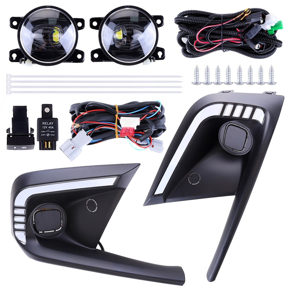 NEW DRL LED FOG LAMP BEZEL COVER  + CLEAR PROJECTOR FOG LENS FOR 2022-2023 CIVIC
