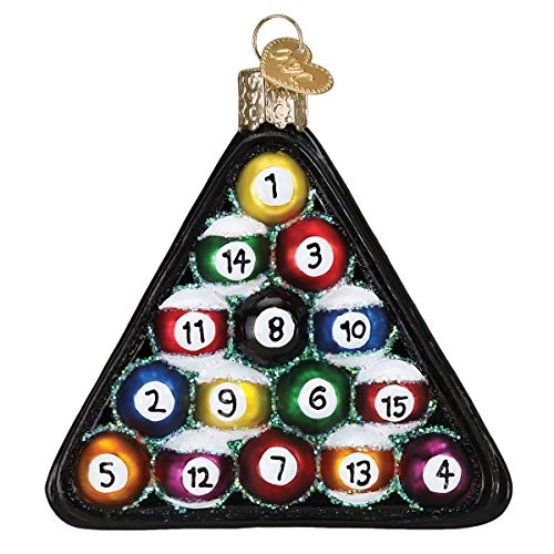 Old World Christmas Billiard Balls Glass Ornament with Free Box 44069 Pool Decor