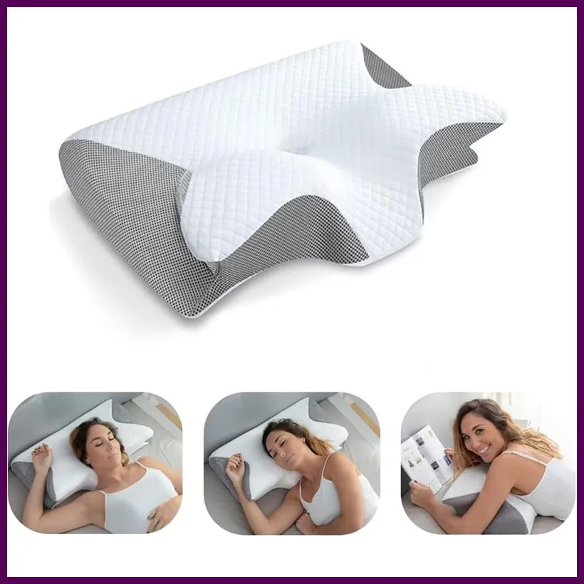 Memory Foam Cervical Pillow 2 in 1 Ergonomic Contour Neck Support Pillow