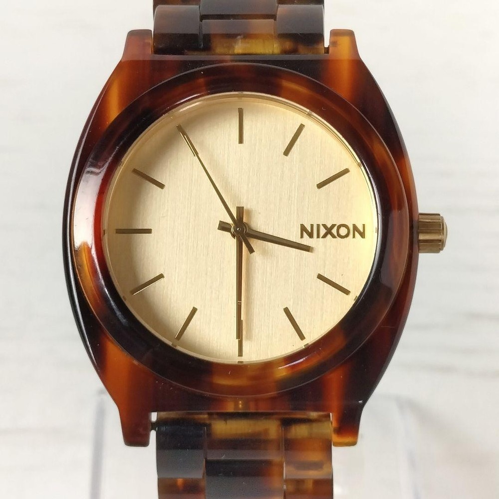 Nixon Time Terror Gold Tortoiseshell Pattern Quartz Working Product