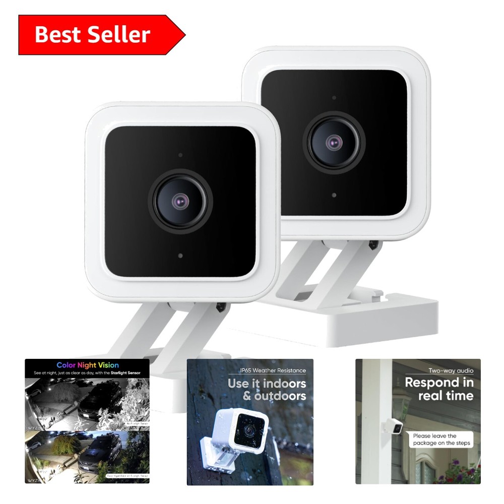 Smart Security Camera Bundle - 1080p with Color Night Vision & Alexa Integration