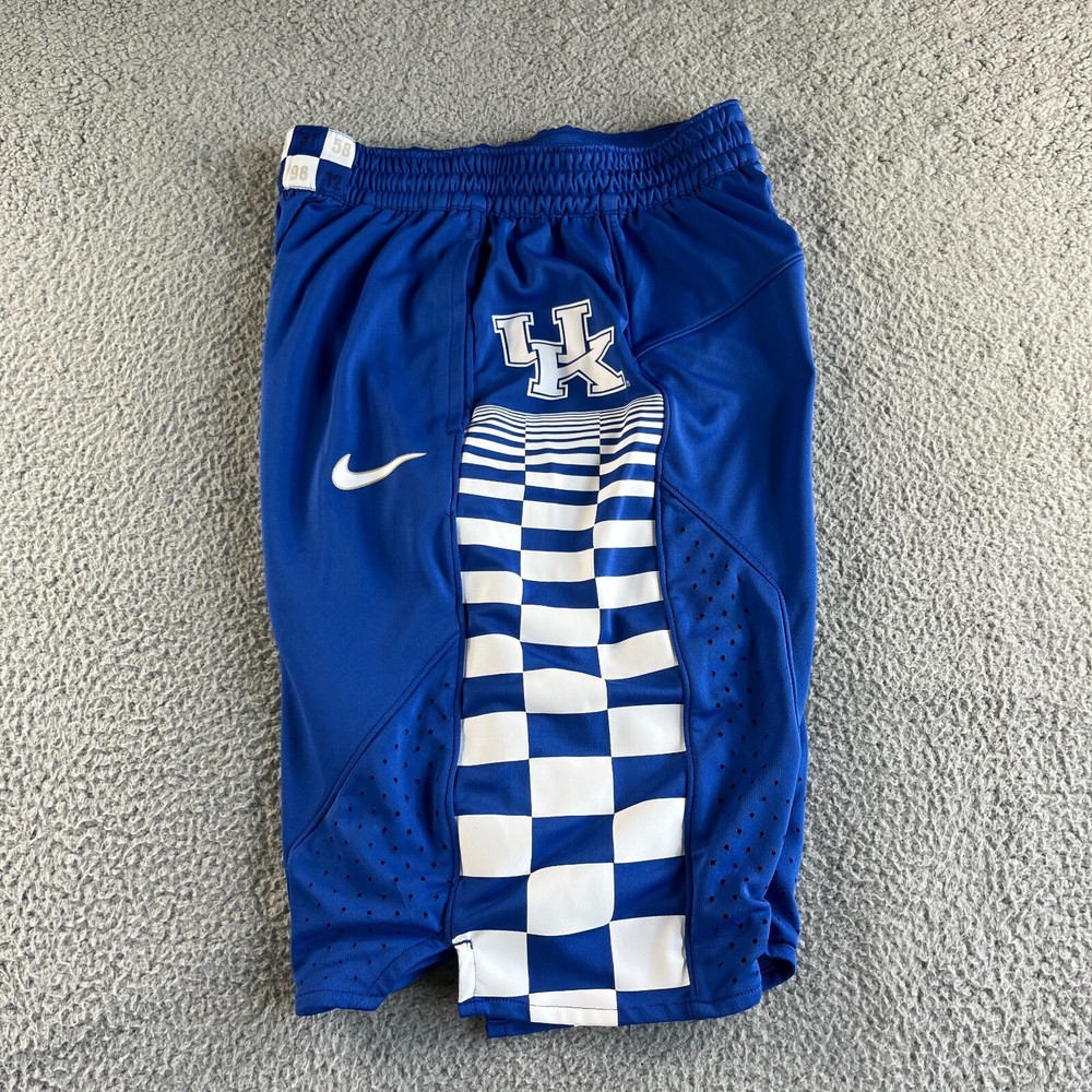 Nike Shorts Mens Medium Blue White Check Athletic Swoosh Run Train UK Graphic