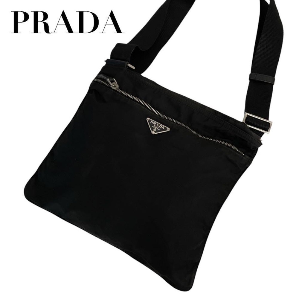 Prada Nylon Triangle Logo Shoulder Bag Sacoche 4308 Excellent Condition