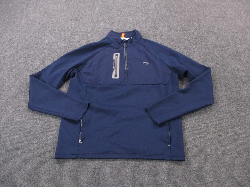 Peter Millar Jacket Mens M Blue Performance Golf Stretch Pullover Active