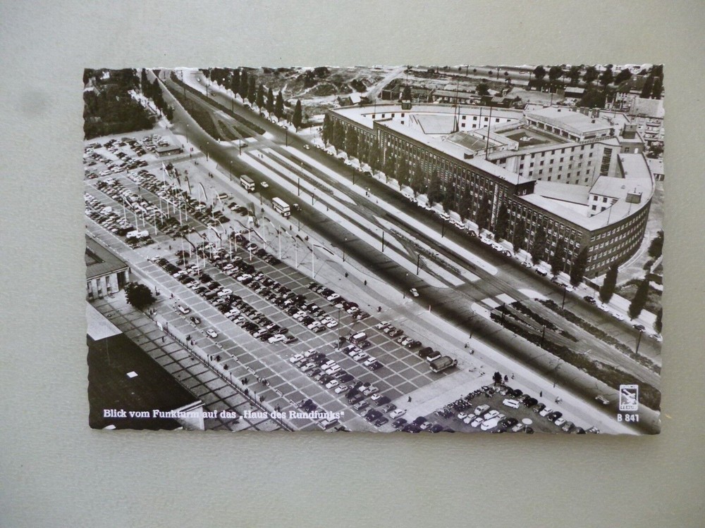 Postcard Berlin view from the radio tower to the house of radio aerial view