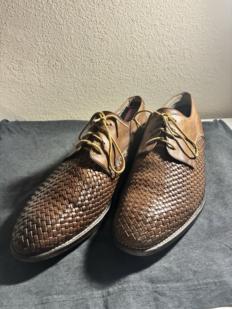 Clark’s Men's Leather Dress Shoes Woven 10.5 Brown Derby’s Lace Up Oxfords