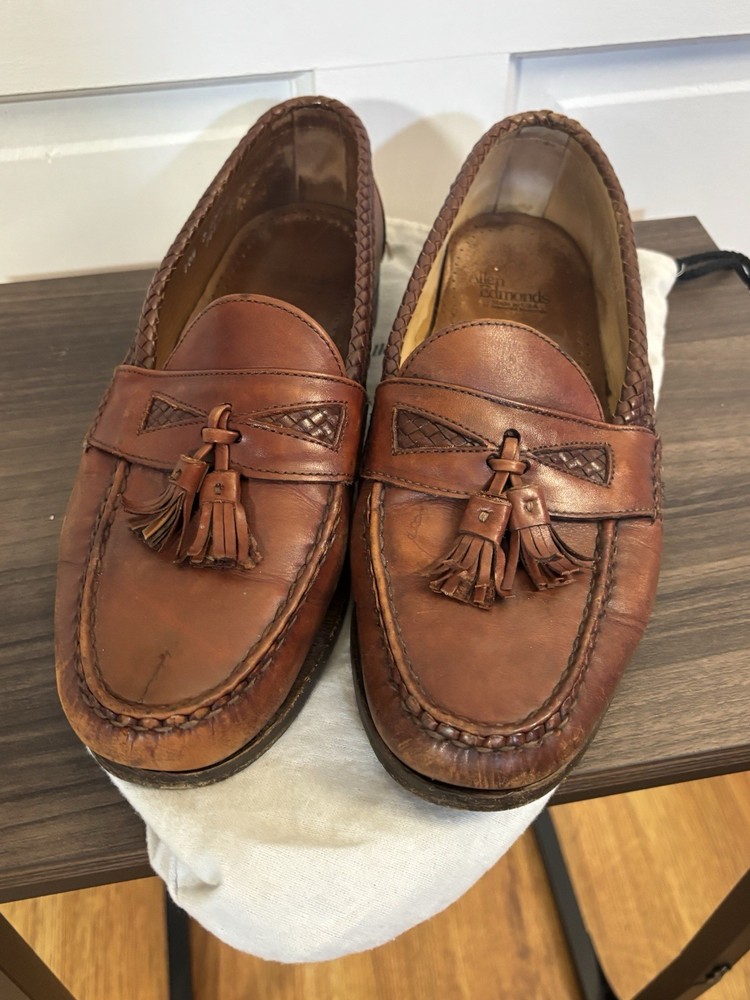 Allen Edmonds Maxfield Brown Leather Tassel Shoes Loafers Mens 10.5D (67282) USA