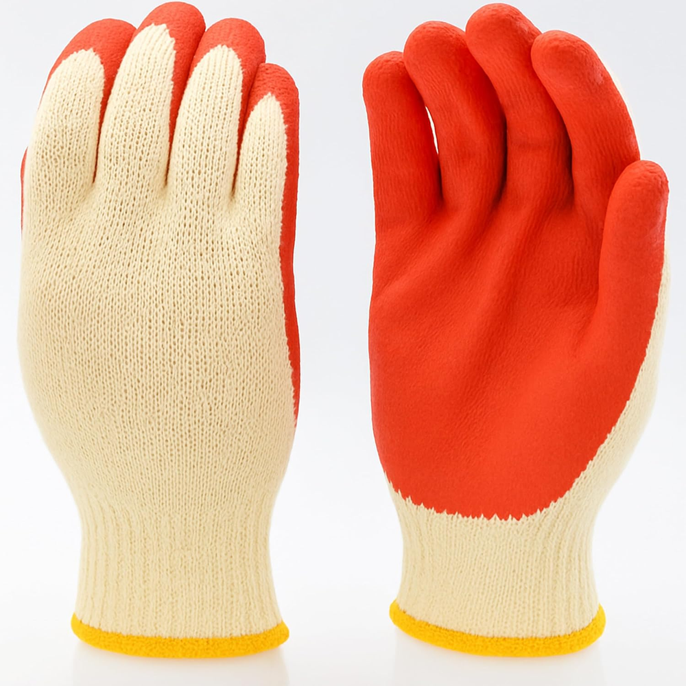 G & F Latex Dipped Nitrile Coated Work Gloves for General Purpose Red Size