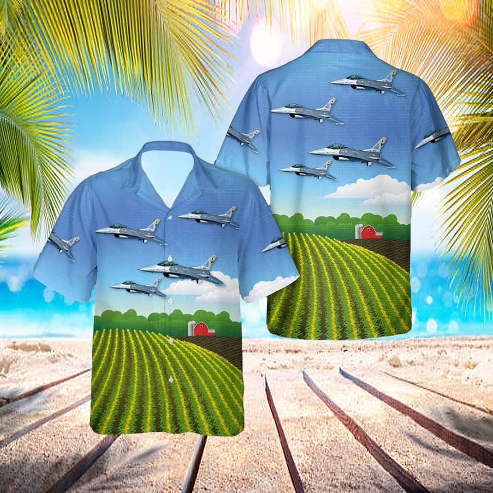 F 16c Iowa Air National Guard 132nd Fighter Wing Hawaiian Shirt 8211 Hawaiian Ou