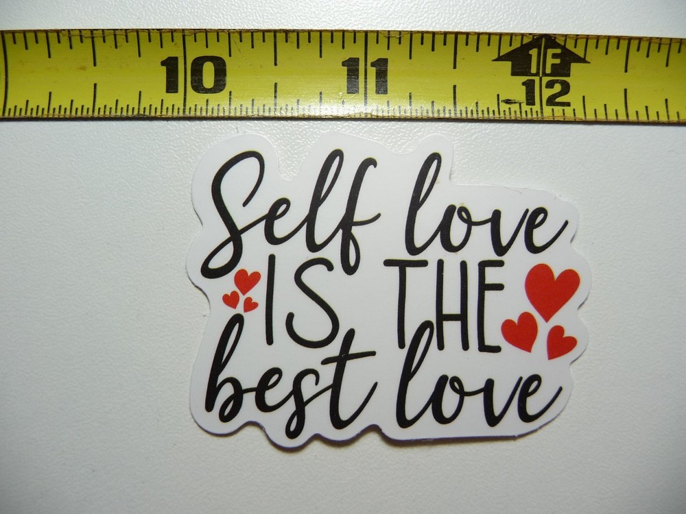 SELF LOVE IS THE BEST LOVE HEARTS DECAL STICKER MOTIVATIONAL POSITIVE ATTITUDE