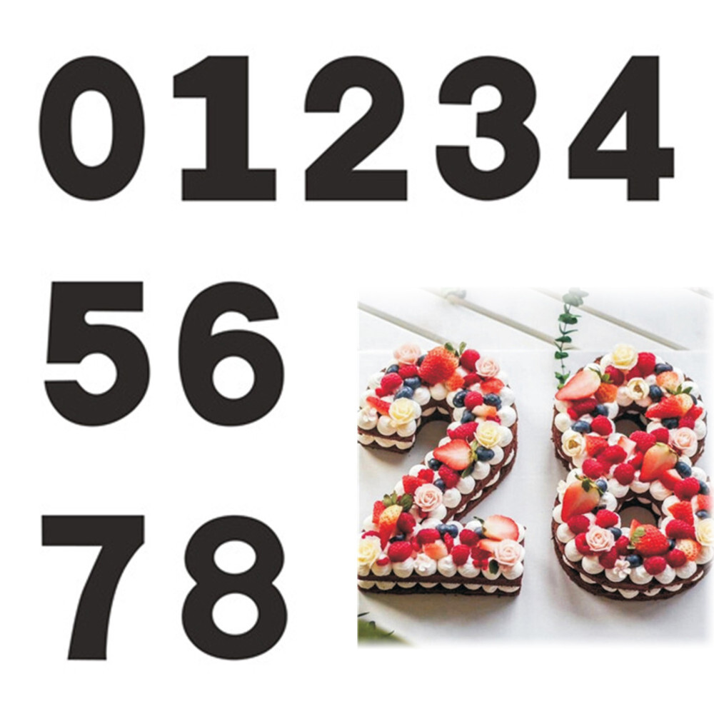 9Pcs Large Size Number Cake Pan Mould Birthday Anniversary 0 1 2 3 4 5 6 7 8
