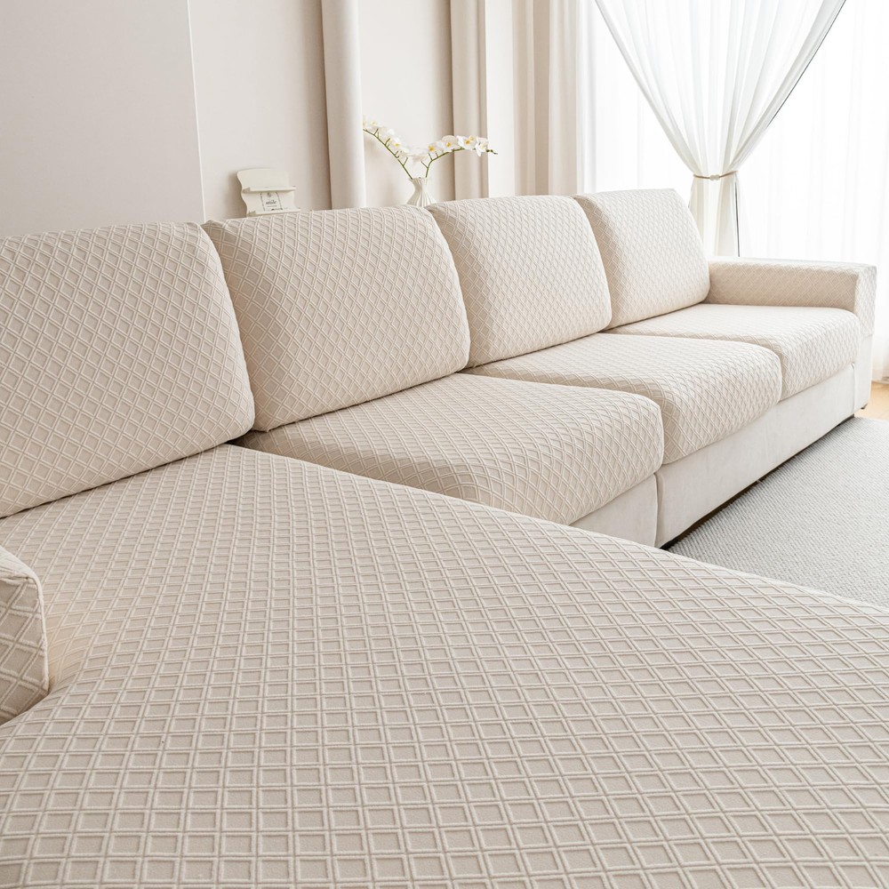 Washable Stretch Sofa Covers for L-Shaped Sectional Comfort Cushions
