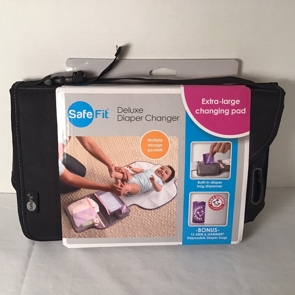 Safe Fit Deluxe Diaper Changer With Extra Large Changing Pad Black New