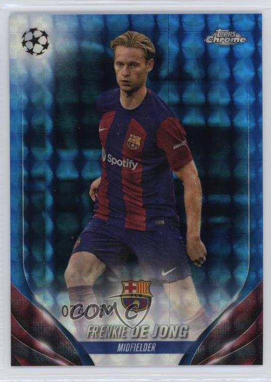 2023 Chrome UEFA Club Competitions Blue Geometric Refractor /150 Frenkie de Jong