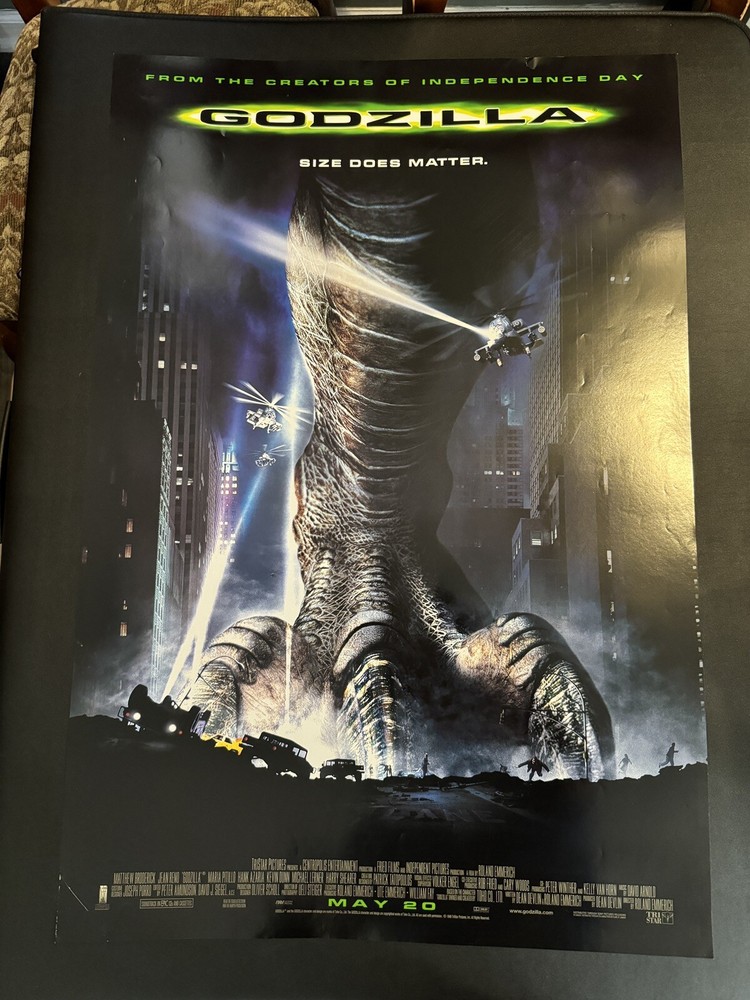 2 POSTERS!! GODZILLA MOVIE POSTERS Original D/S 27x40 Jean Reno 1998