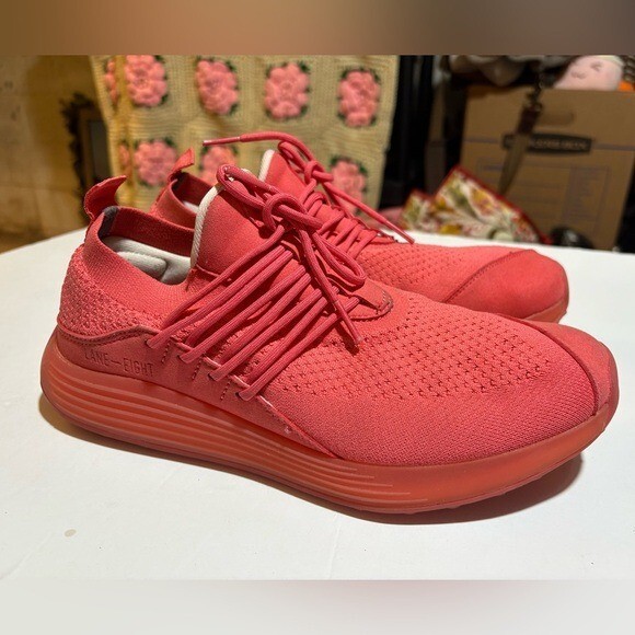 Lane Eight Trainer AD 1 Womens Performance Shoes Size 9 Coral Orange Laced Up