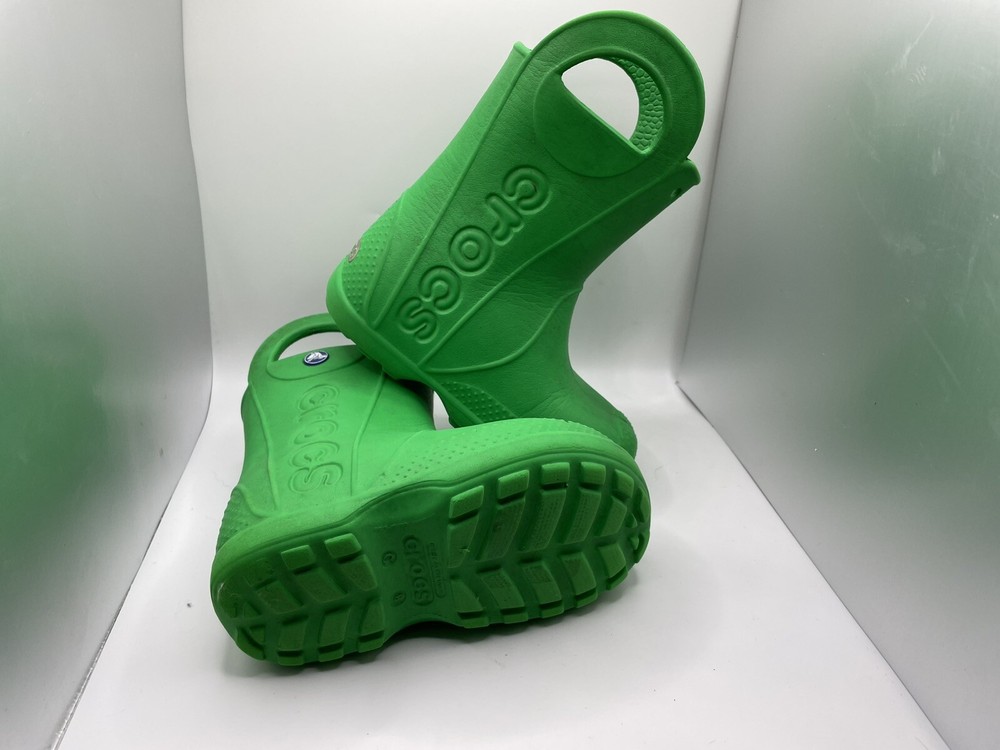 Crocs Toddler Little Kids Size C8 Handle It Rain Boots Grass Green