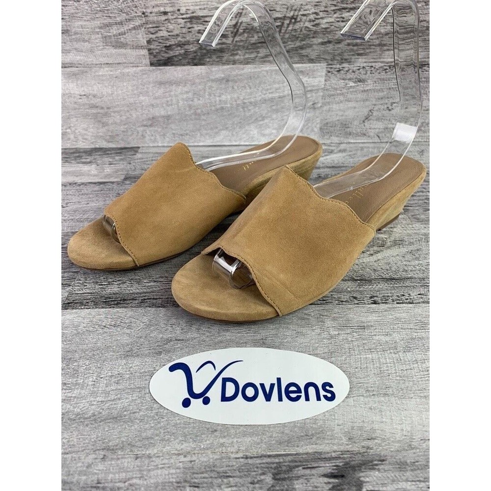 Bettye Muller Womens Size 7.5 Suede Slip-On Wedge Sandals