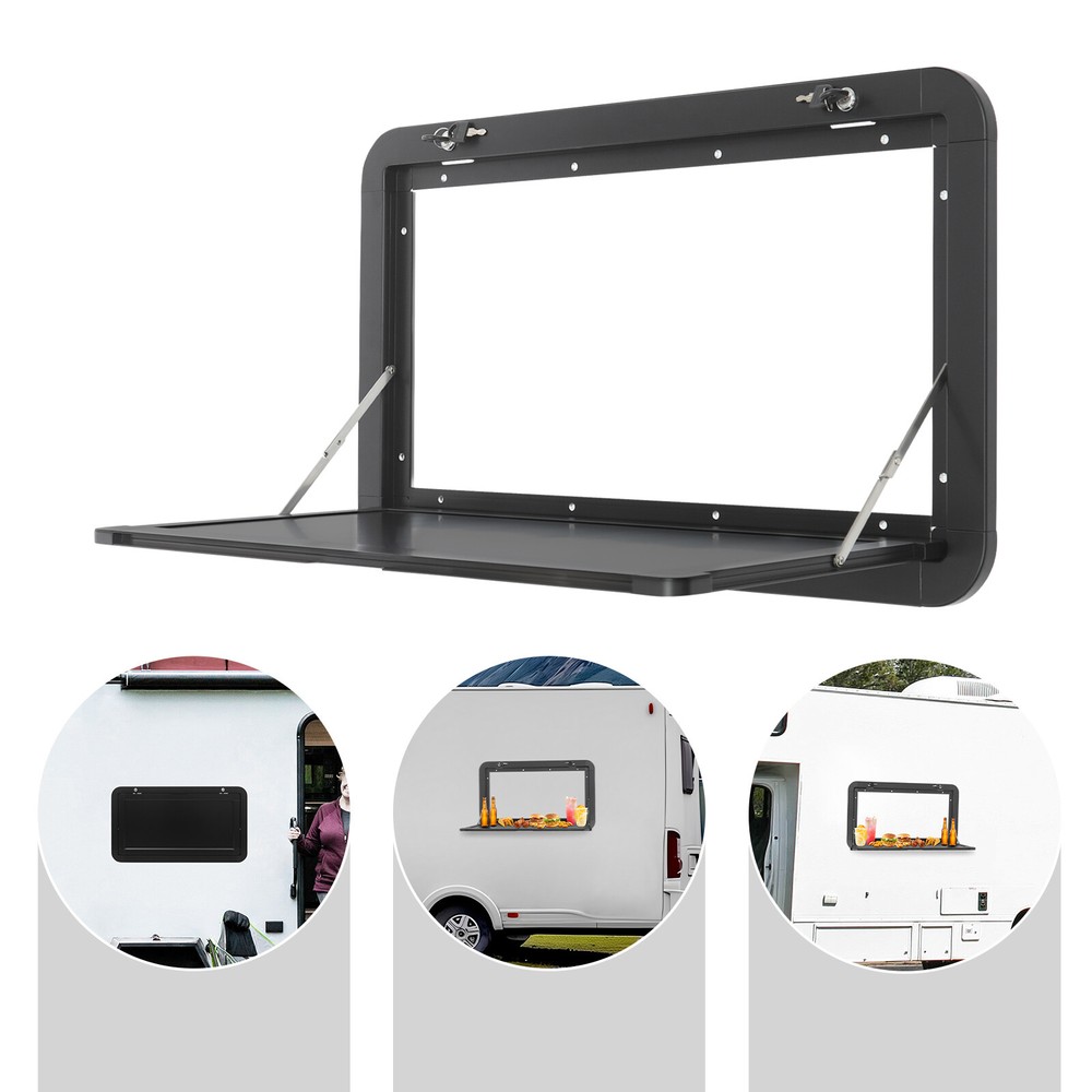 Wall Mount RV Caravan Picnic Folding Table 800 x 450mm Campervan Outside Table