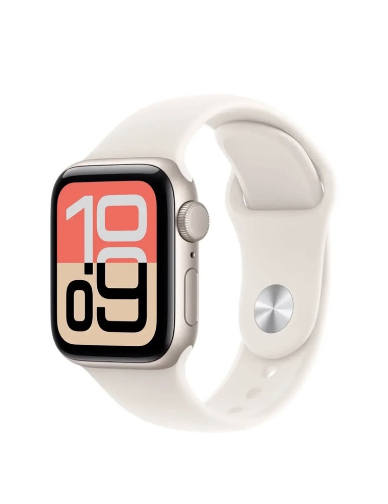 Apple Watch SE 3 40mm GPS Starlight Aluminum Case w Sport Band S/M MEH34LW/A