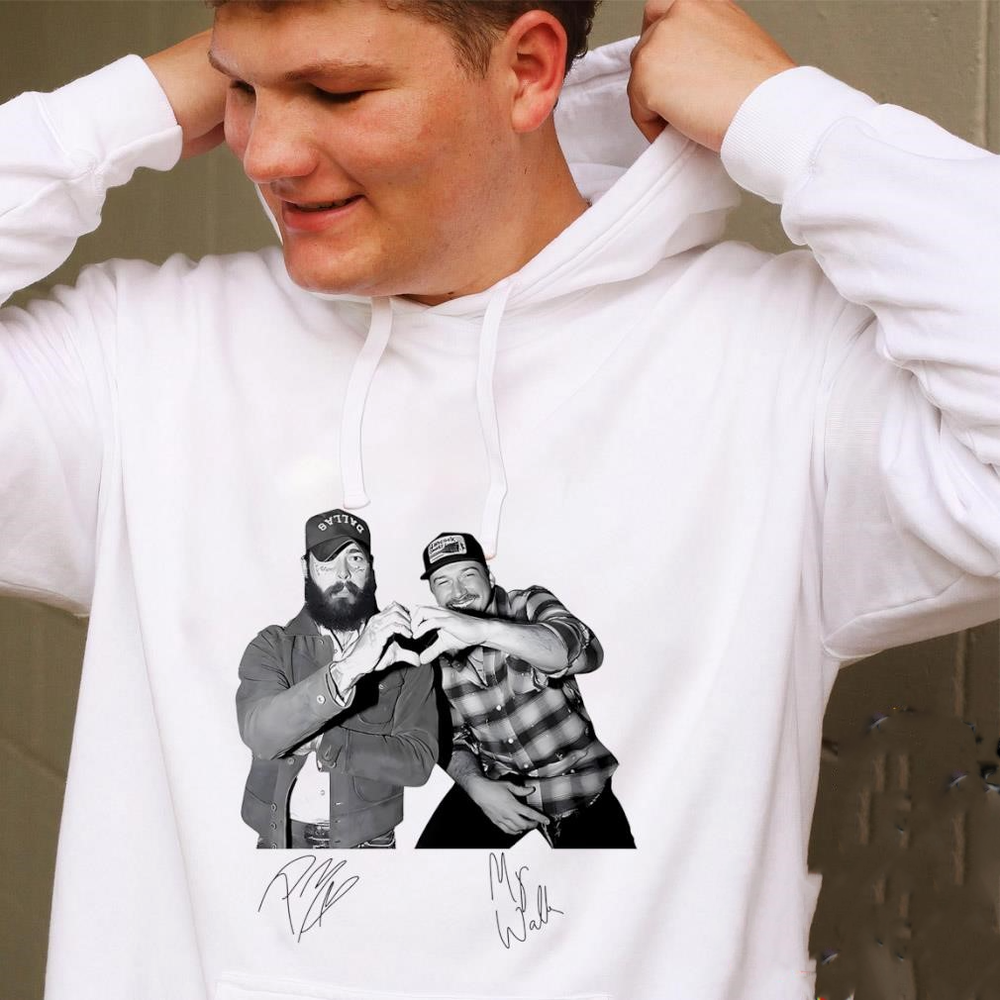 Post Malone and Morgan Wallen had some help heart hand Hoodie, US size