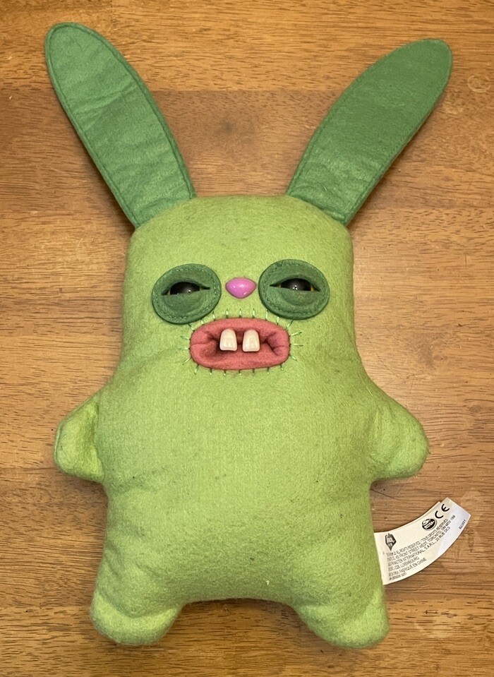 Fuggler Rabid Rabbit Ugly Monster Green Bunny Big Teeth Monster Plush