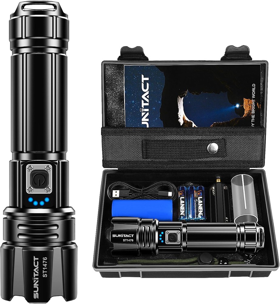 Flashlights High Lumens, Rechargeable Flashlight Led 990000 Lumen XHP70.2, Super