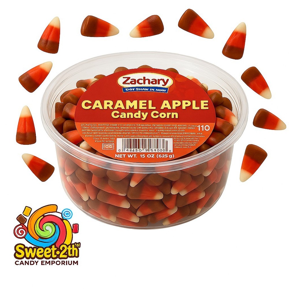 Zachary Caramel Apple Candy Corn 16oz Tub – Kosher Fall Halloween Treats Made in USA