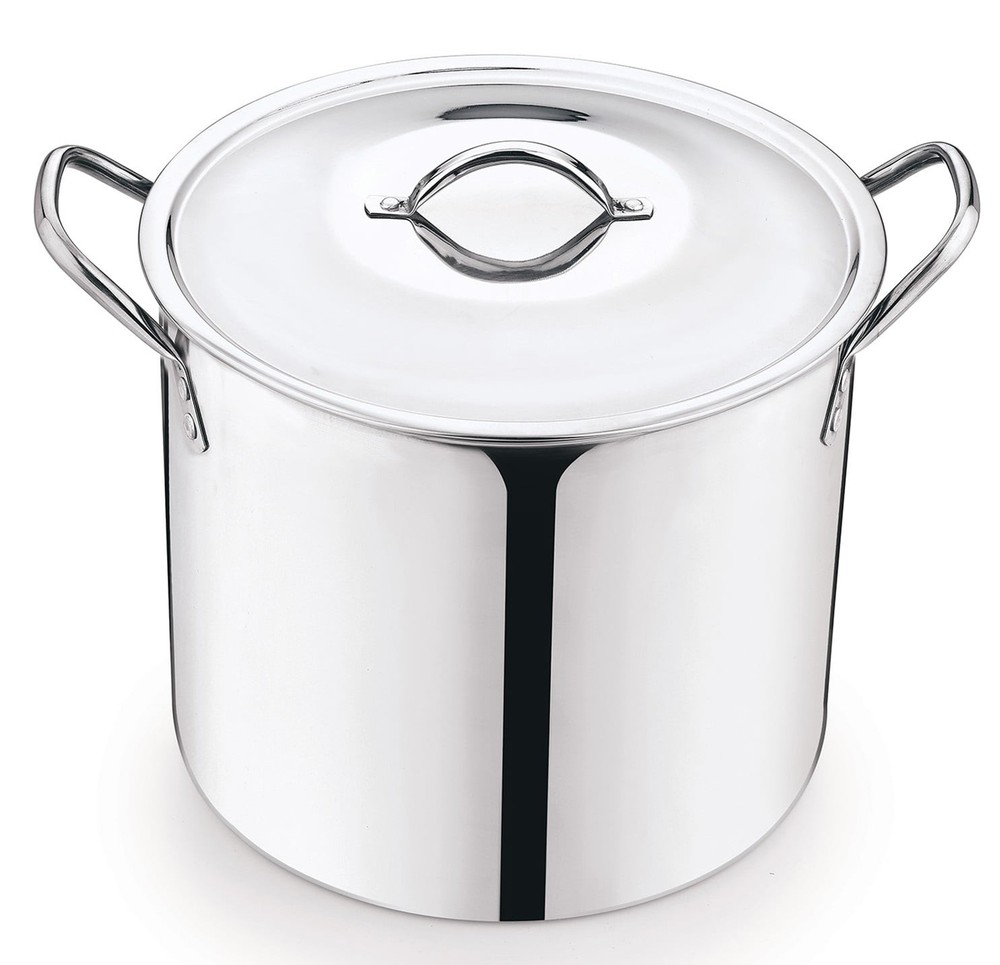 12 Quart Silver Stainless Steel Stock Pot with Lid