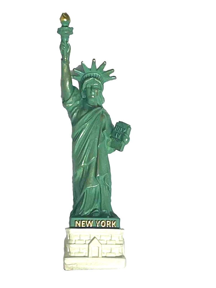 5 Inch Statue of Liberty With New York City Skyline Base Figurine, Souvenir Gift