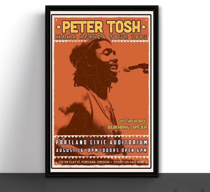 Peter Tosh Concert Tour Poster Art Print Mama Africa Tour 1983