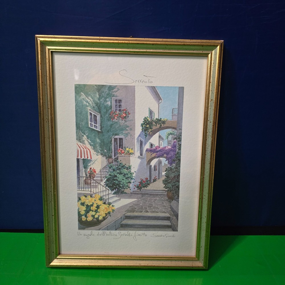 Vintage Signed Print by Sandro Guidi, Mediterranean Street