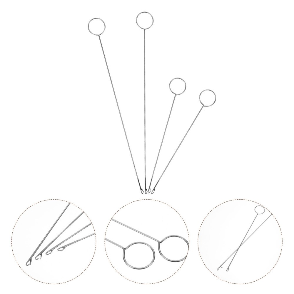 4pcs Stitch Insertion Supplies Flex Tools Needle Thread Device Metal