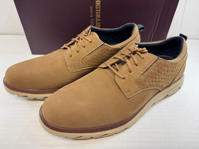 Johnston & Murphy Jenkins Plain Toe Casual Shoe, Taupe Nubuck, 10 M