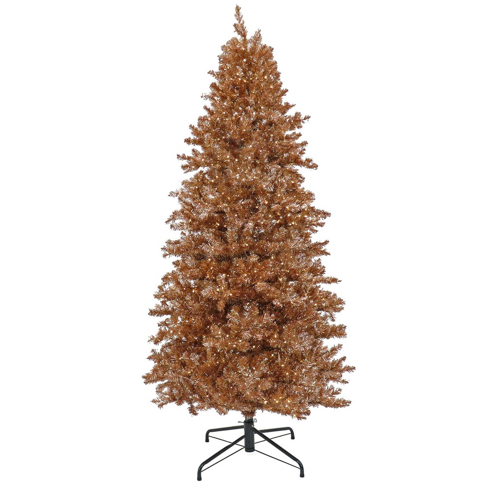 9 ft. Pre-Lit Christmas Rose Gold Metallic Tree, Plug-In