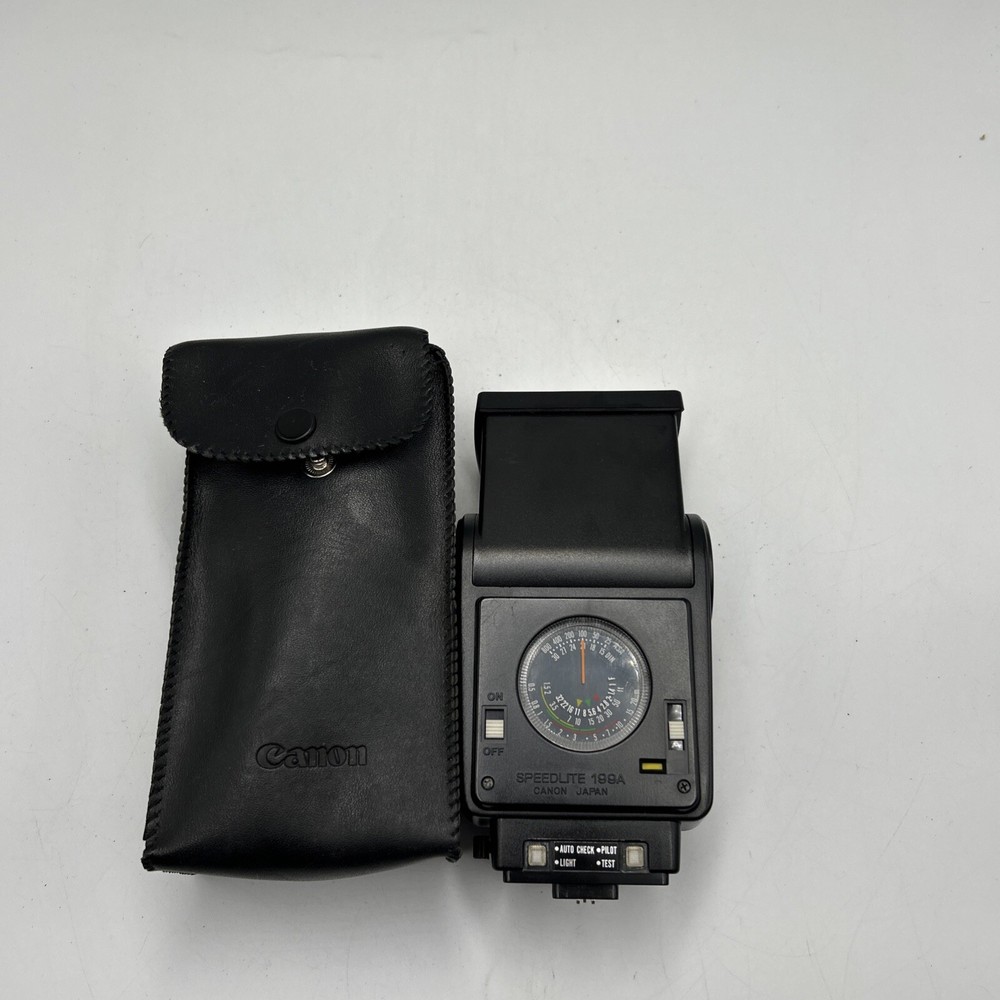 Canon SPEEDLITE 199A Shoe Mount Flash With Case - Estate Sale Find - UNTESTED-image