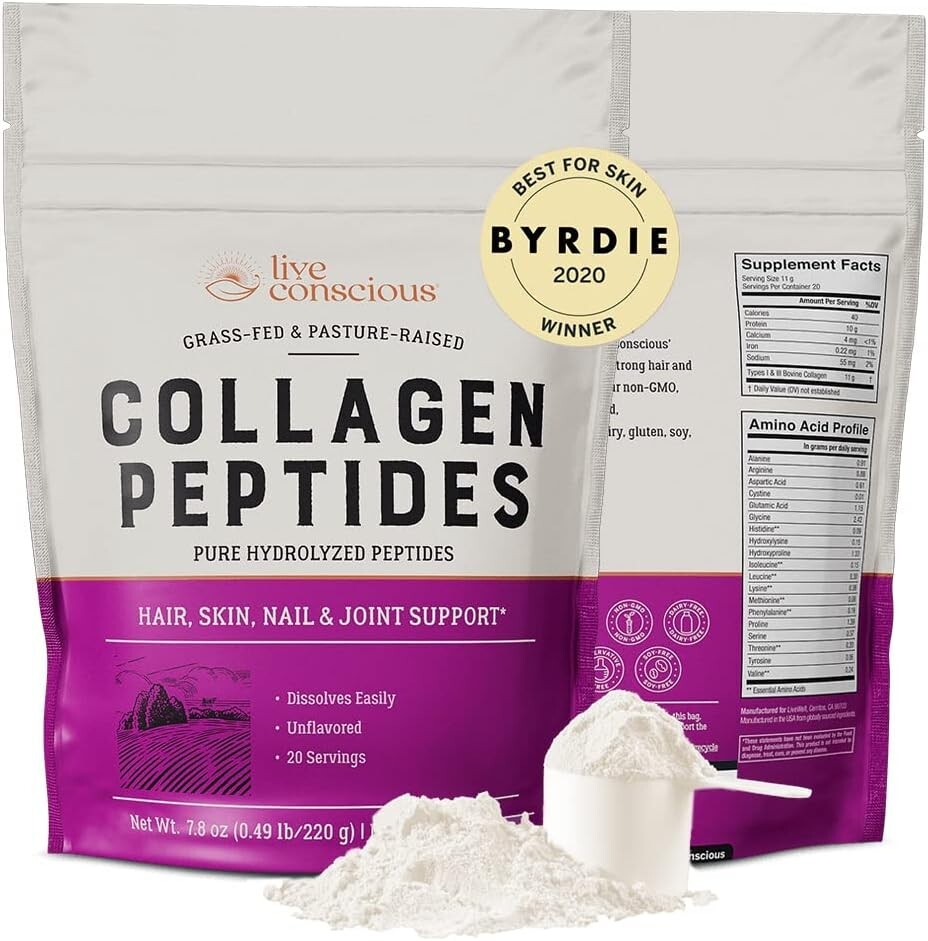 Collagen Powder by Live Conscious | Hydrolyzed Collagen Peptides Type I & III