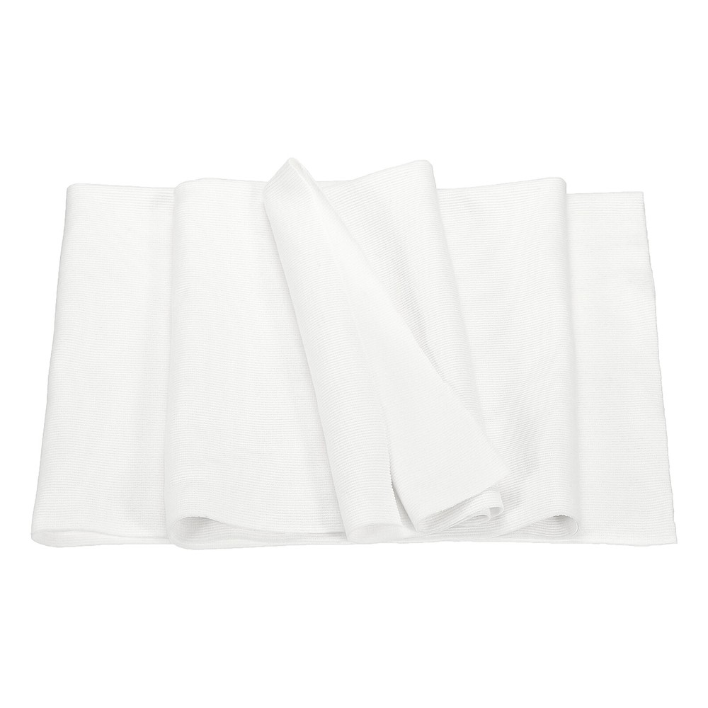 50cm x 1.2m Elastic Cuffs Ribbed Trim Cotton Fabric Knitted Stretch Band White