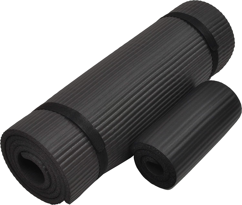 1/2-Inch Extra Thick High Density Anti-Tear Exercise Yoga Mat with Knee Pad and