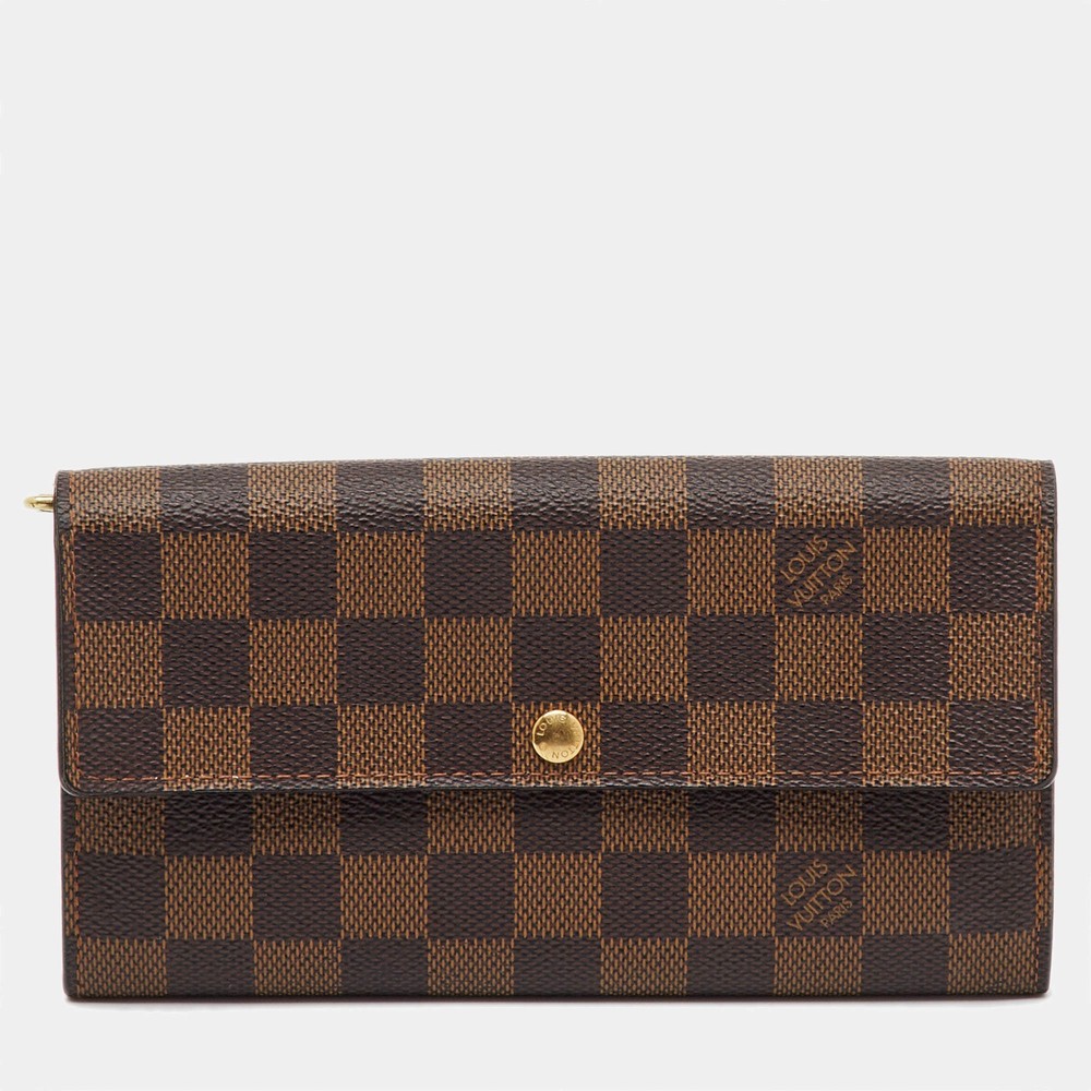 Louis Vuitton Damier Ebene Canvas Sarah Long Wallet