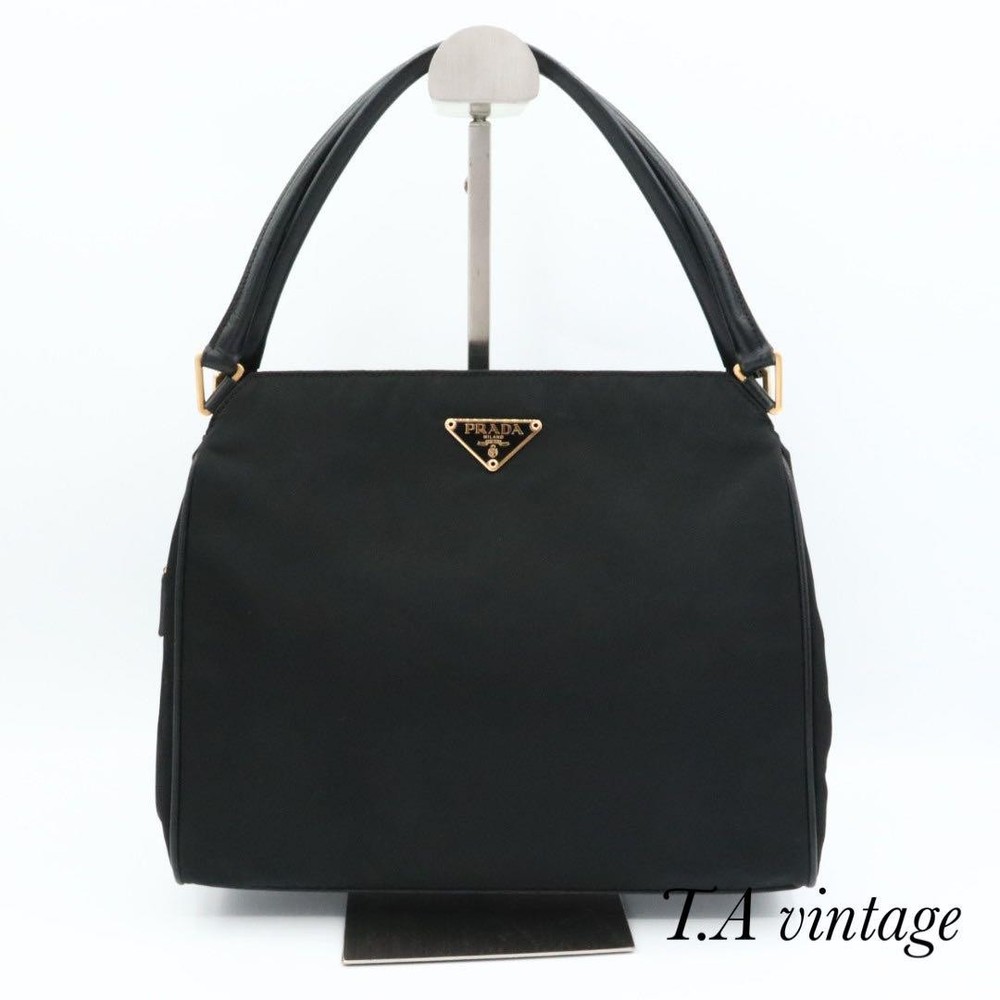 Prada Black Nylon Shoulder Bag with Triangle Logo Everyday Satchel