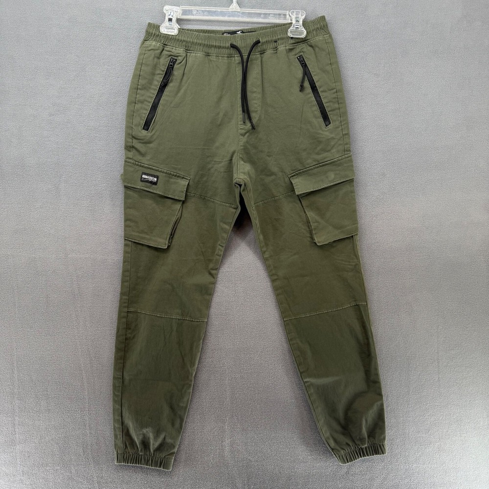 Hollister Joggers Mens Small Green Cargo Advanced Stretch Skinny Chino Street