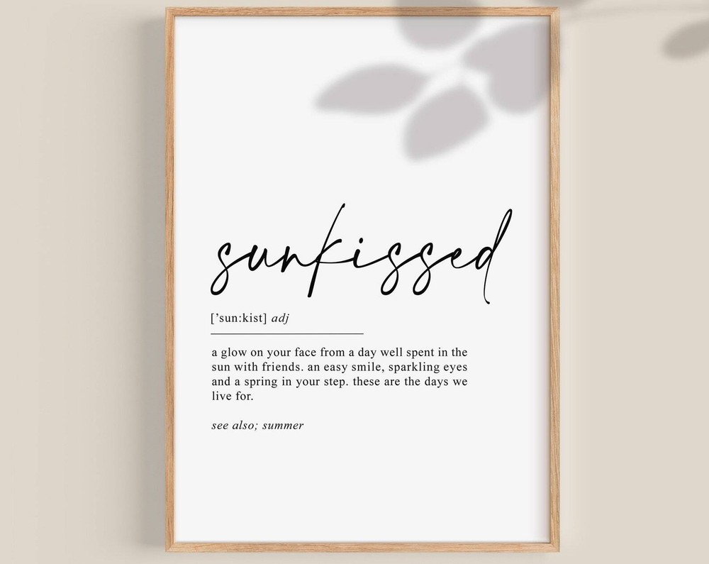 Sunkissed Definition Print Summer Posters Seasons Prints Lake House Wall Art